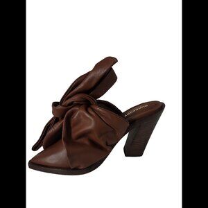 Burberry Leather Ankle Wrap Mules - Size 6